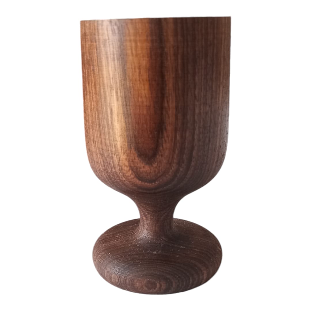 Set of 3 Walnut Wood Glasses