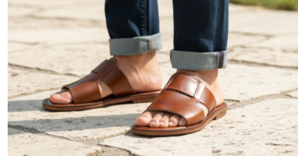 Men Slippers 100% Pure Genuine Leather – Handmade Comfort & Style