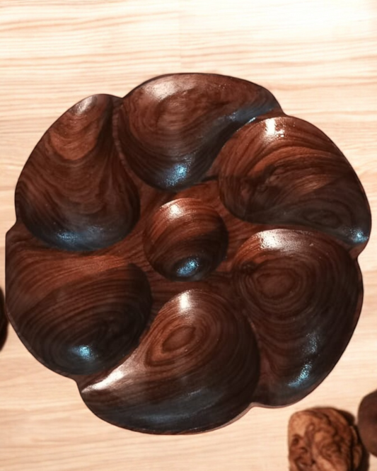 Walnut Wood Made Dry Fruit Plate