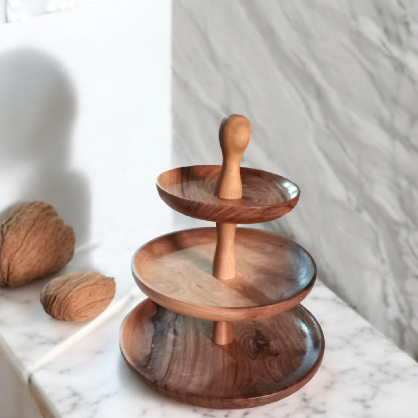 Walnut Wood Biscuit Stand