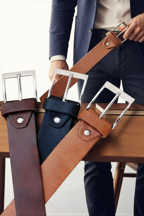 Men Genuine Leather Belts set of 3 pcs