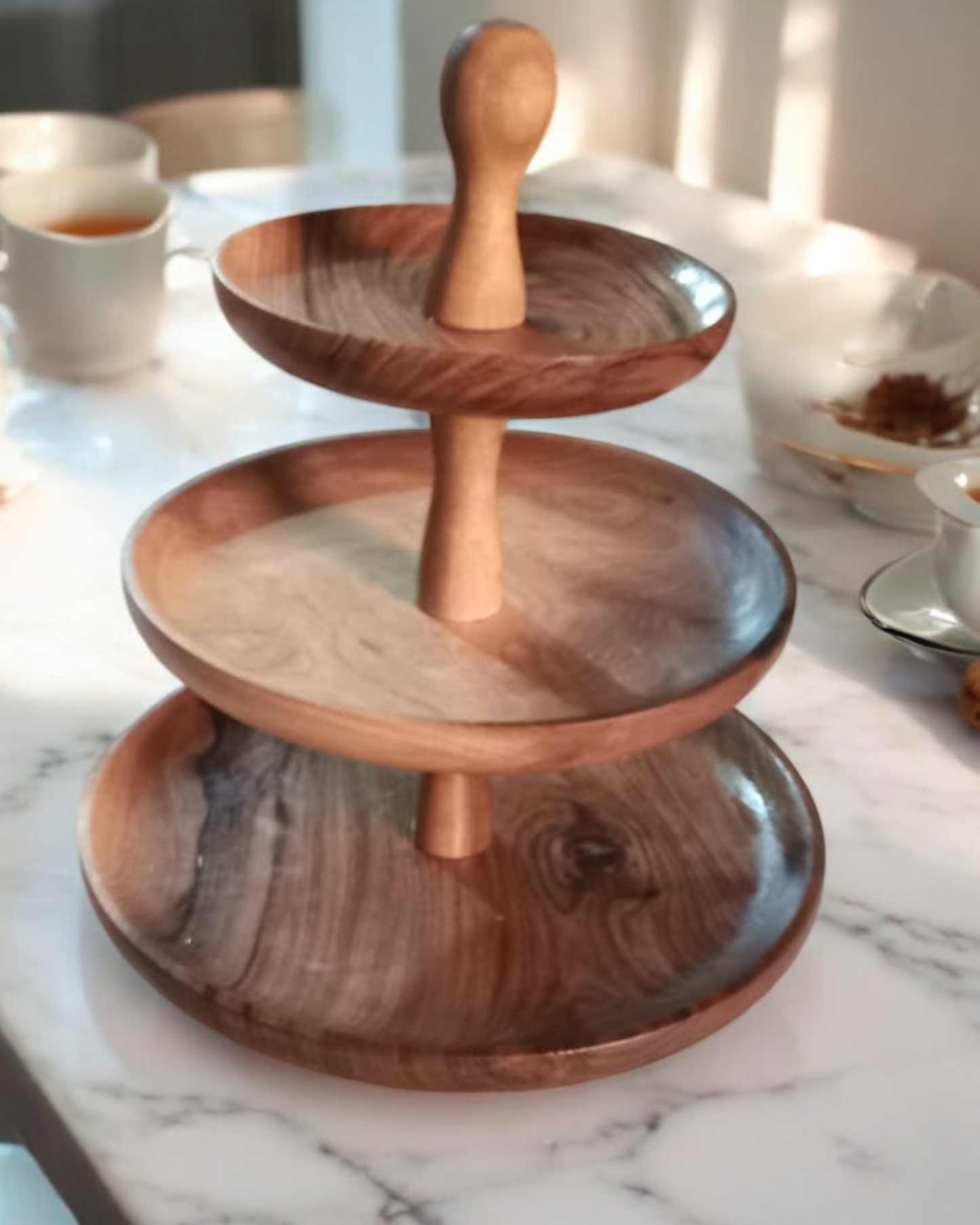 Walnut Wood Biscuit Stand