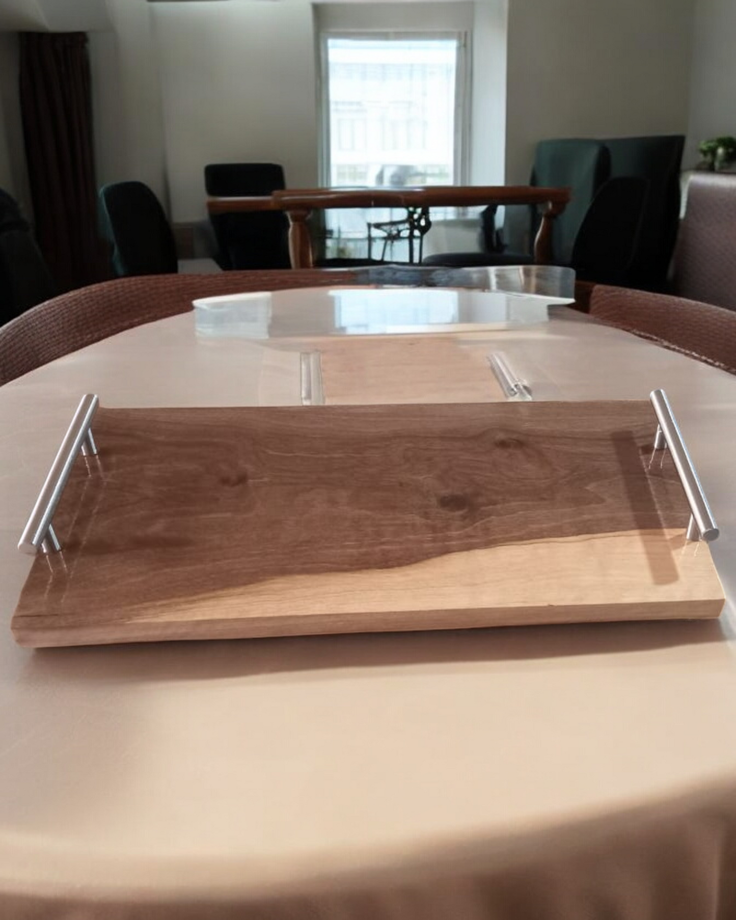 Tray with Handles Walnut Wood